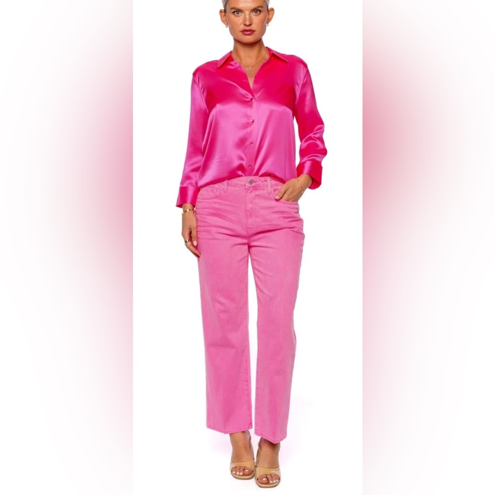 L'AGENCE Bright Pink Straight Leg Jeans